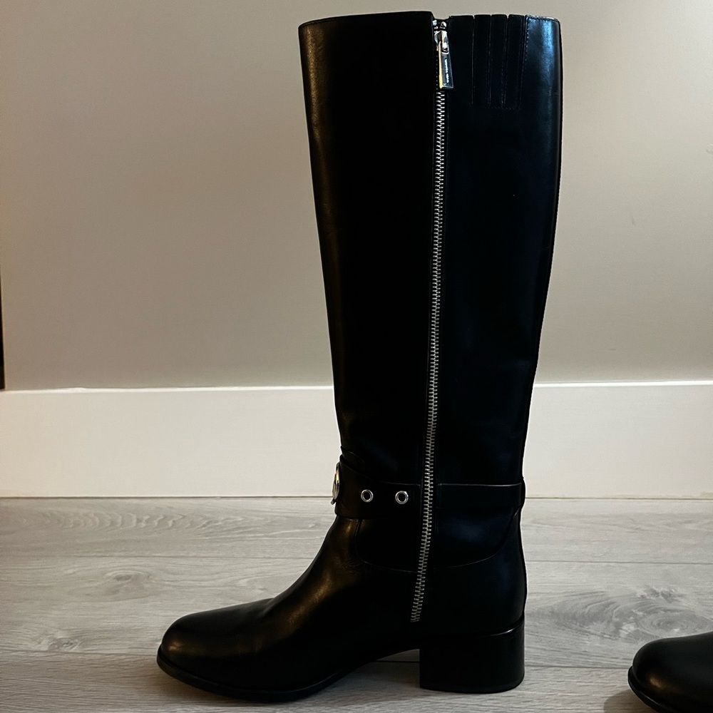 Michael Kors Black Leather Riding Boots - Picture 4 of 4
